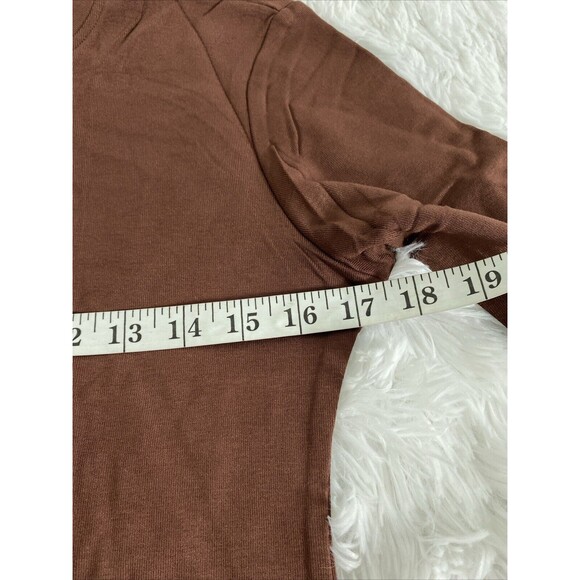 Fleece Bodysuit Size L Brown Women's Long Sleeve Jumpsuit Snaps - Picture 9 of 12